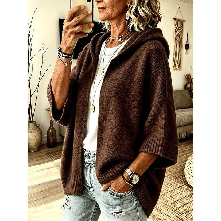 Eveline | Oversized Hooded Open-Front Cardigan