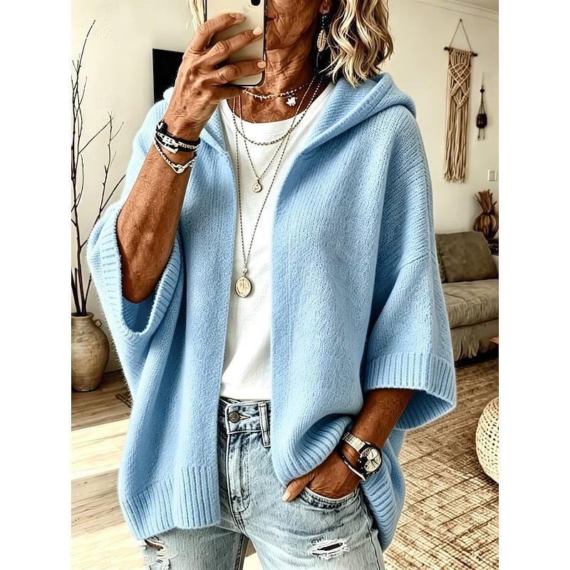 Eveline | Oversized Hooded Open-Front Cardigan
