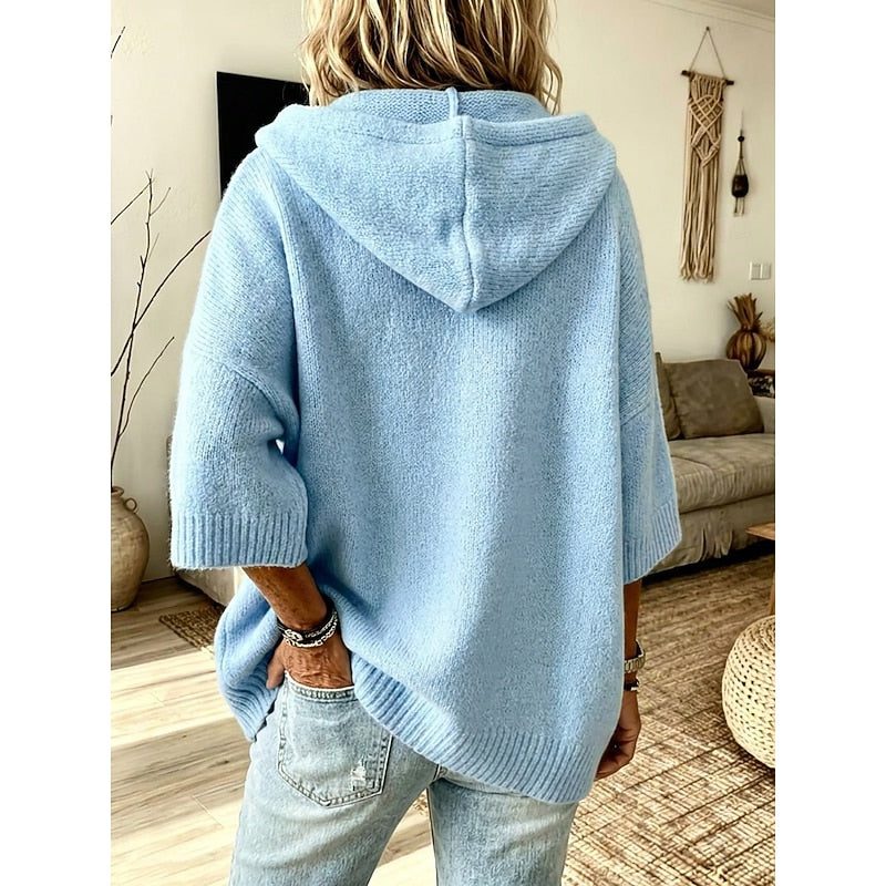 Eveline | Oversized Hooded Open-Front Cardigan