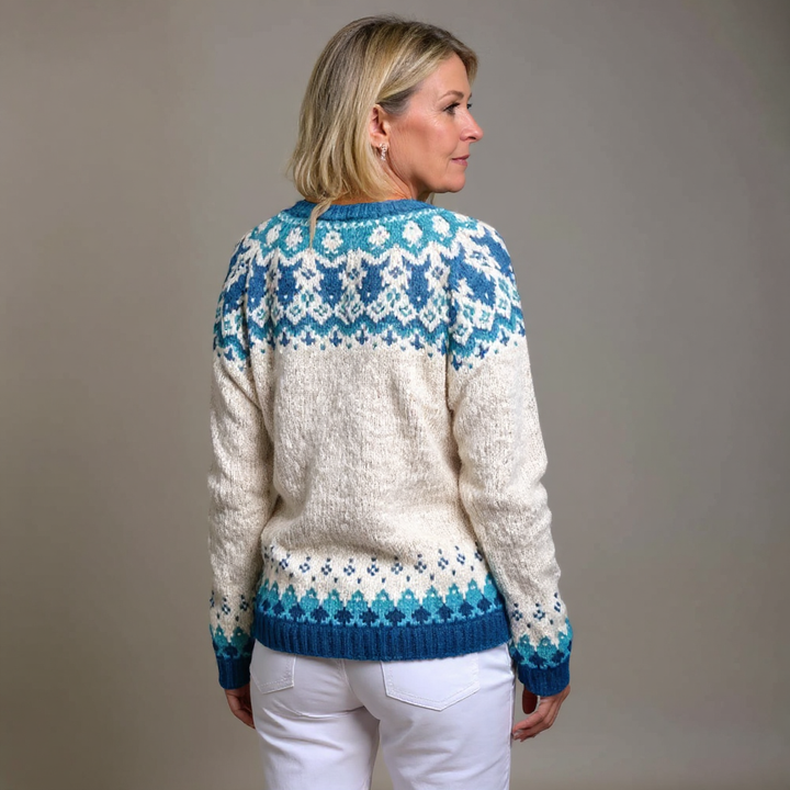 Cecily | Women's Nordic-Pattern Button-Front Cardigan