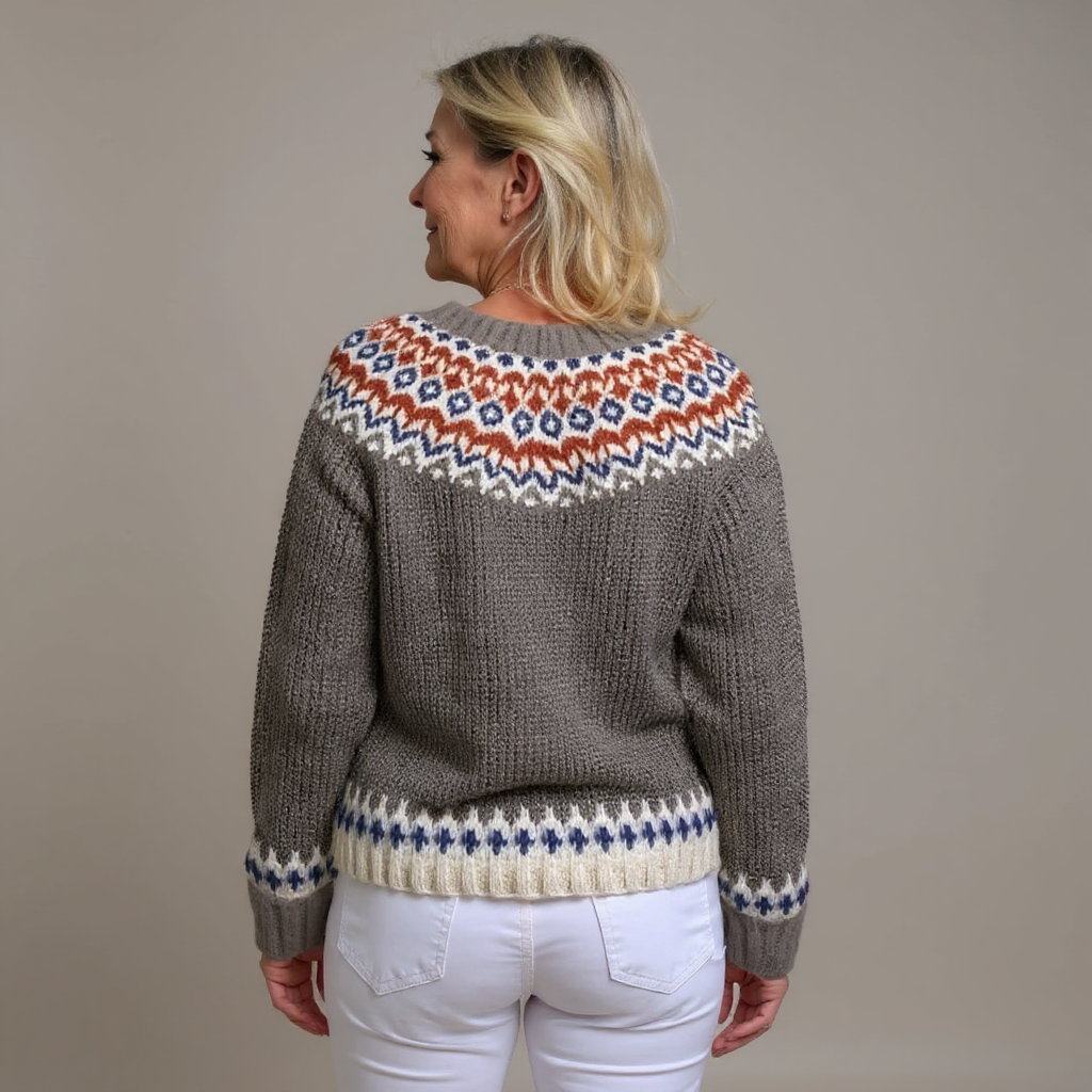 Hazel | Women's Nordic-Pattern Button-Front Cardigan