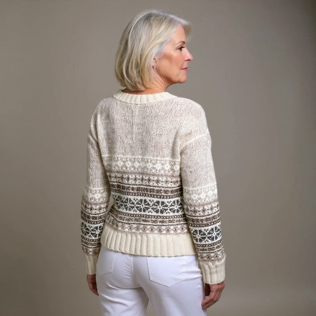 Elodie | Women's Nordic-Pattern Button-Front Cardigan