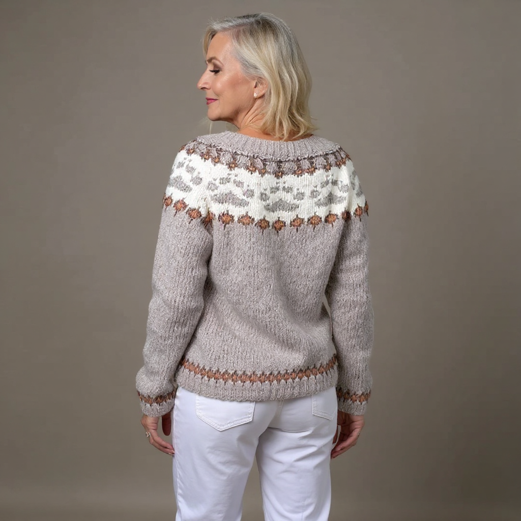 Adelaide | Women's Vintage-Style Nordic-Pattern Cardigan
