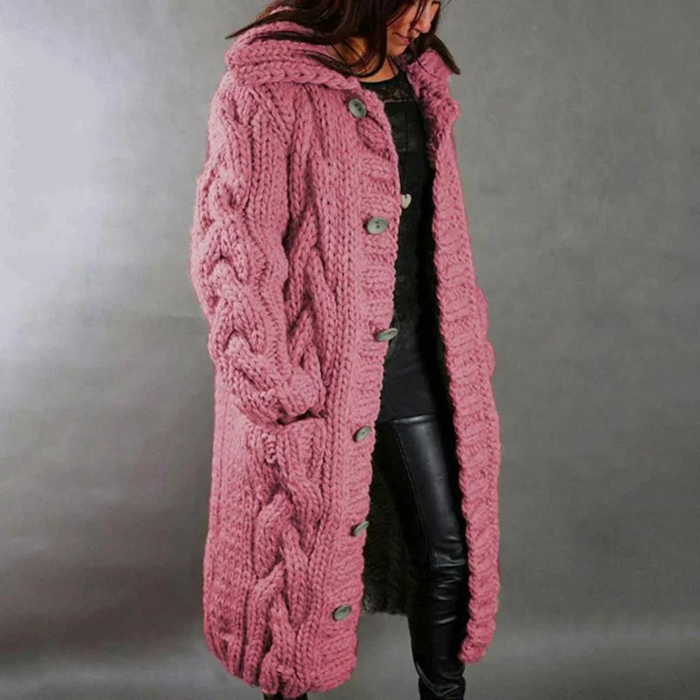Juliana | Women’s Oversized Cable Knit Button Cardigan