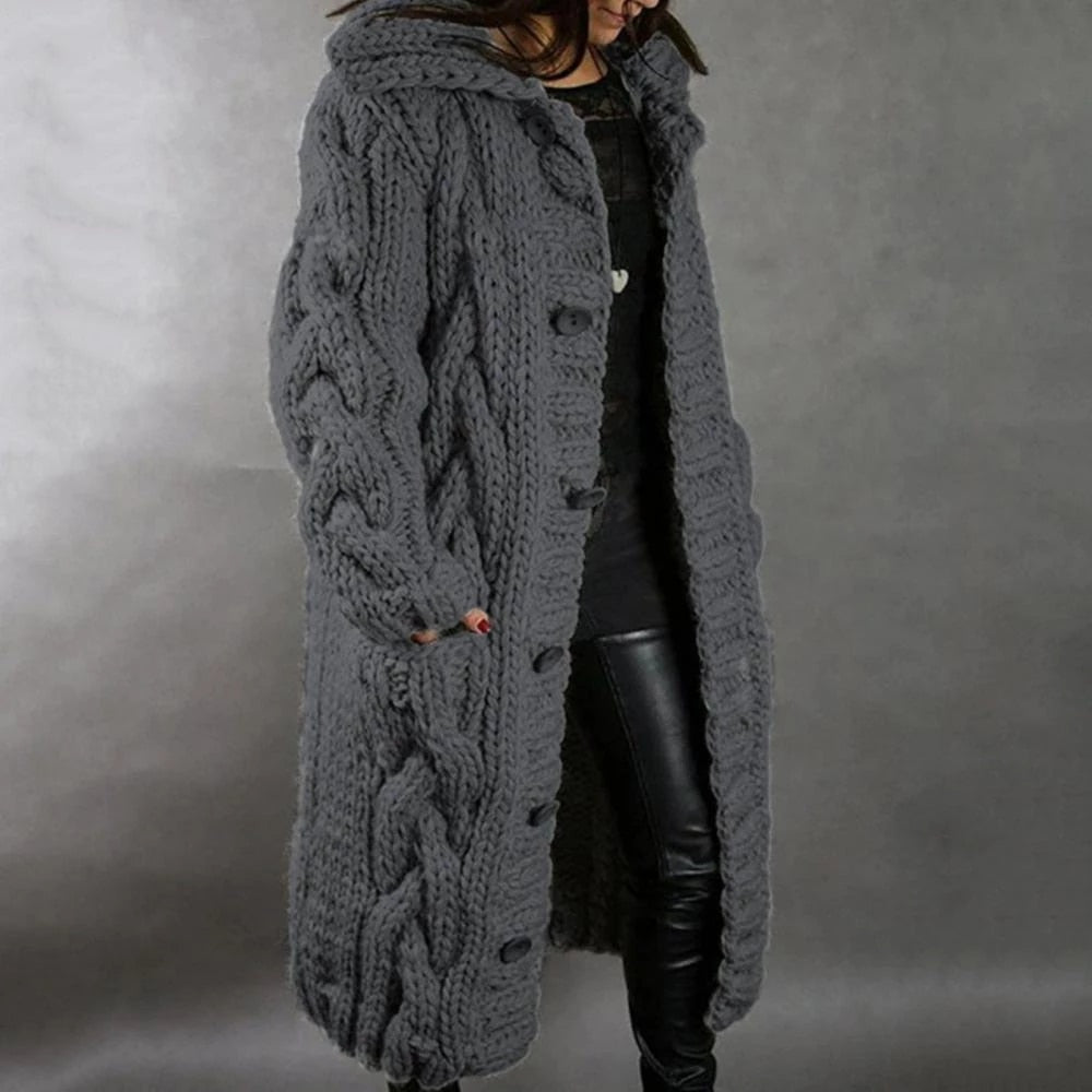 Juliana | Women’s Oversized Cable Knit Button Cardigan