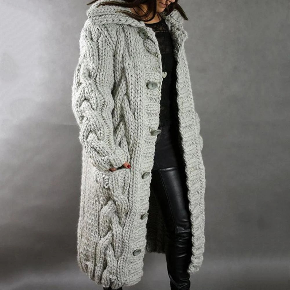 Juliana | Women’s Oversized Cable Knit Button Cardigan