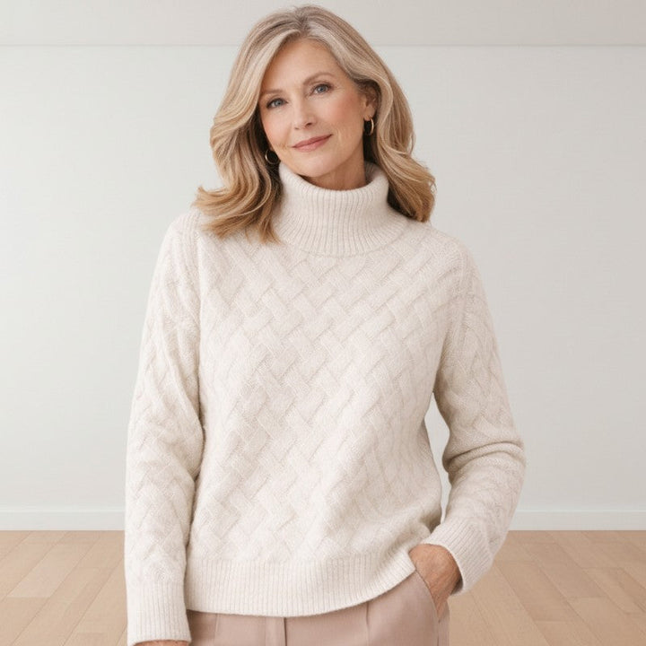 Althea | Geometric Turtleneck Knitted Jumper