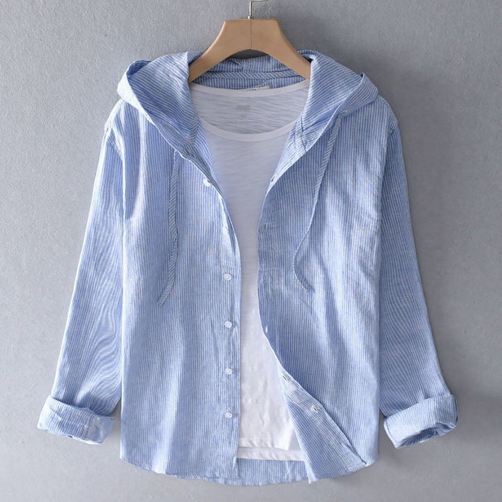 Caspian | Linen Hooded Pullover