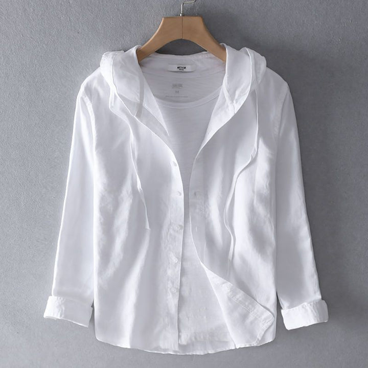 Caspian | Linen Hooded Pullover