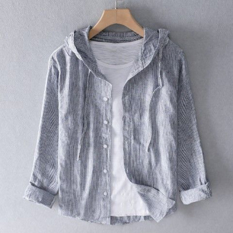 Caspian | Linen Hooded Pullover