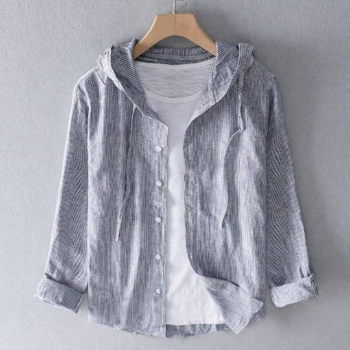 Caspian | Linen Hooded Pullover