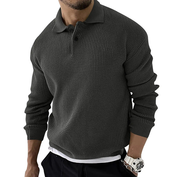Herren Polo Pullover | Waffelstruktur