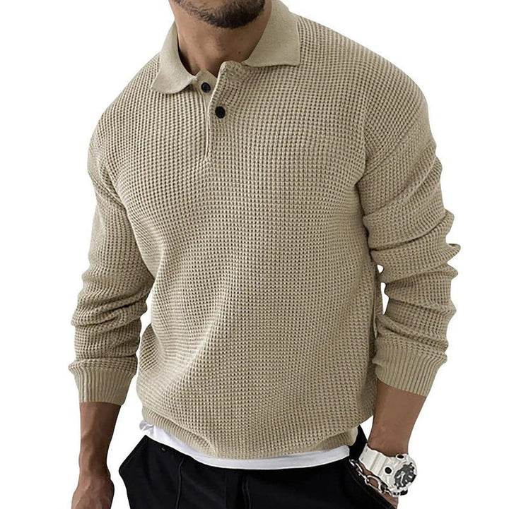 Herren Polo Pullover | Waffelstruktur