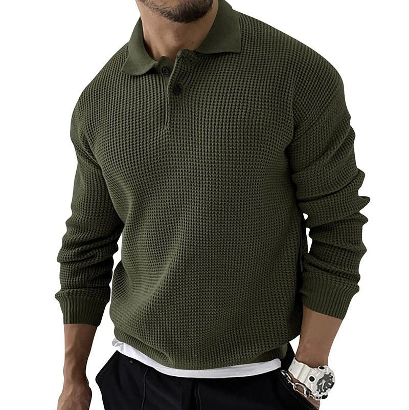 Herren Polo Pullover | Waffelstruktur