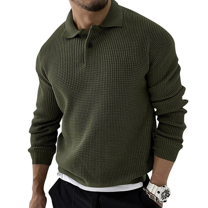 Herren Polo Pullover | Waffelstruktur