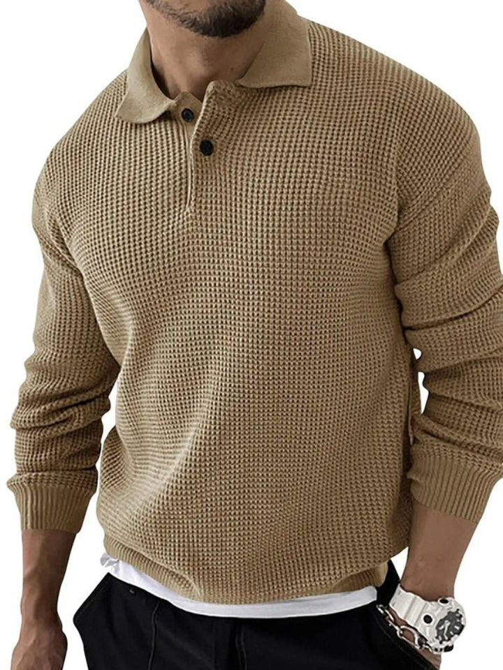 Herren Polo Pullover | Waffelstruktur