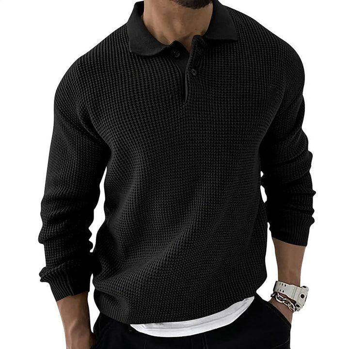 Herren Polo Pullover | Waffelstruktur