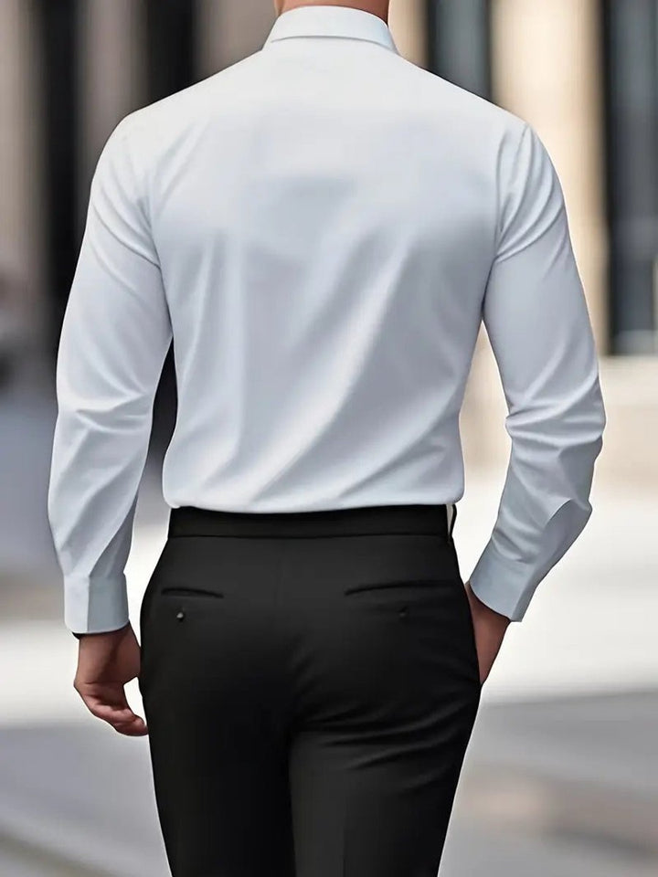 Stefan | Herren Slim-Fit Knitterfreies Langarm Business-Hemd