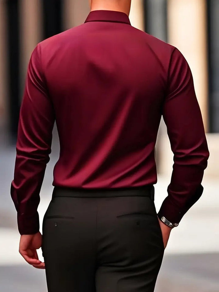 Stefan | Herren Slim-Fit Knitterfreies Langarm Business-Hemd