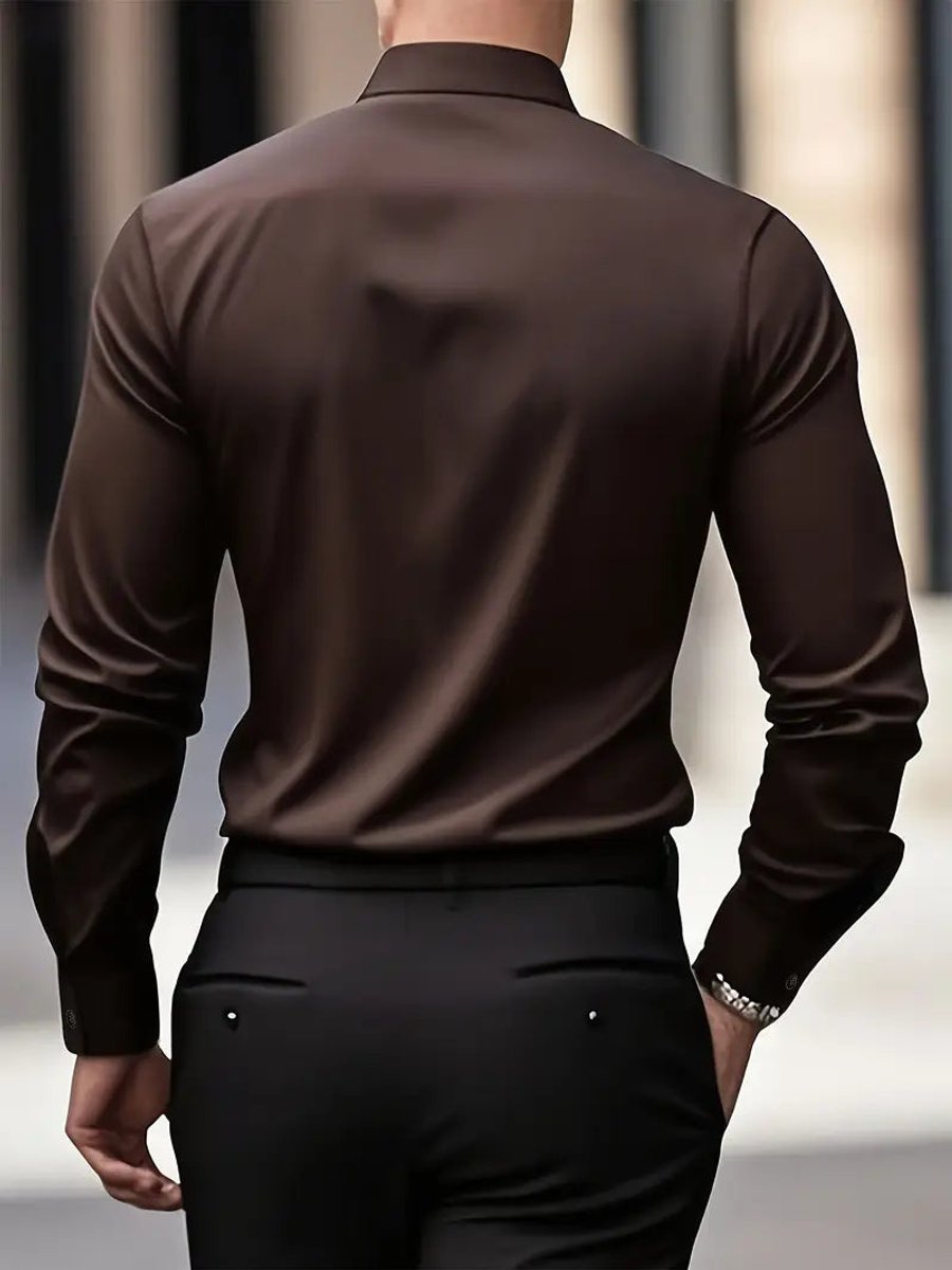 Stefan | Herren Slim-Fit Knitterfreies Langarm Business-Hemd