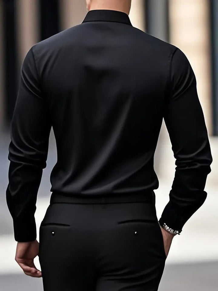 Stefan | Herren Slim-Fit Knitterfreies Langarm Business-Hemd