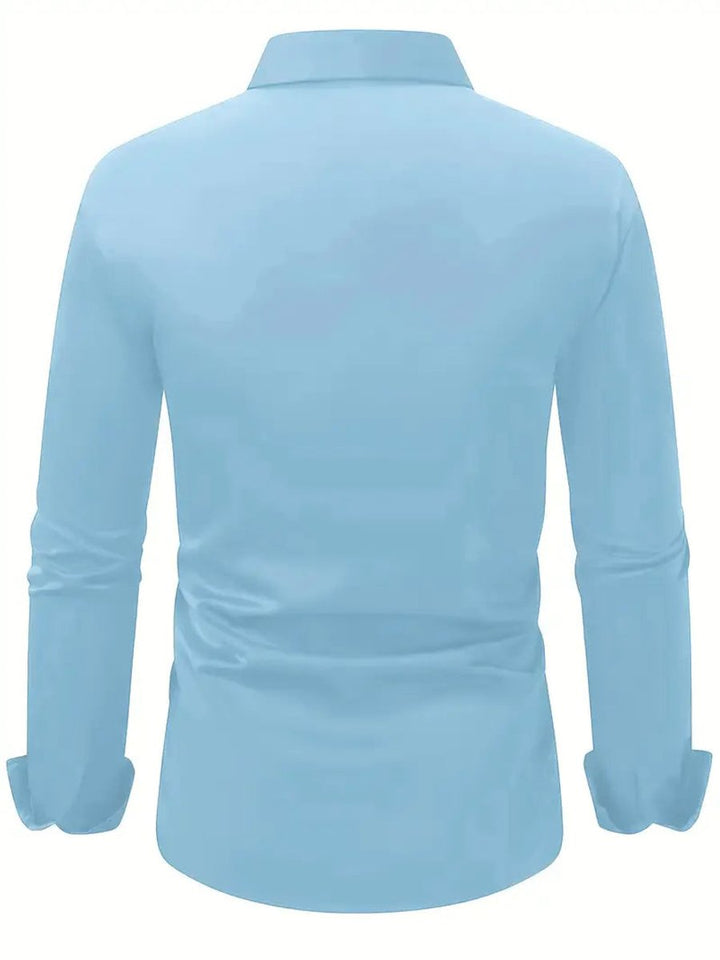 Stefan | Herren Slim-Fit Knitterfreies Langarm Business-Hemd