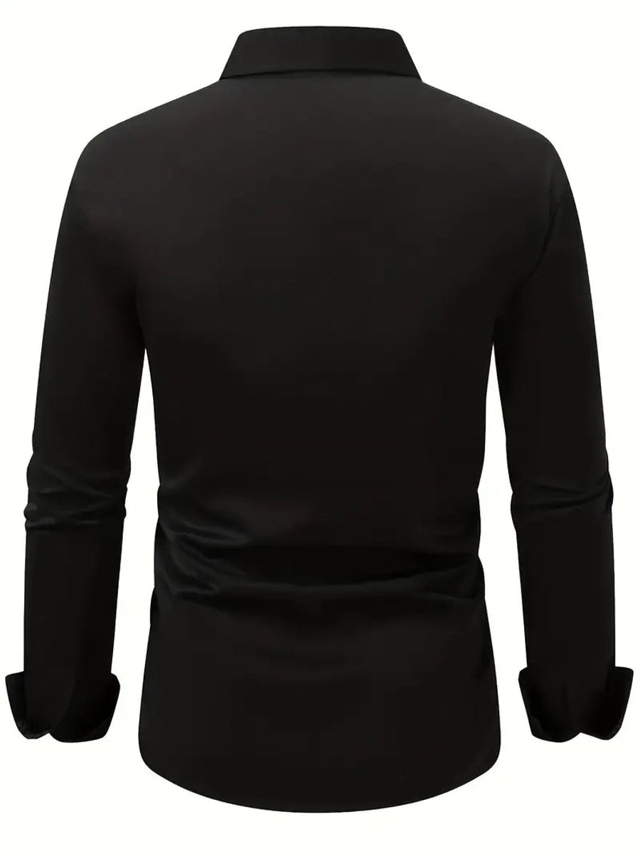Stefan | Herren Slim-Fit Knitterfreies Langarm Business-Hemd