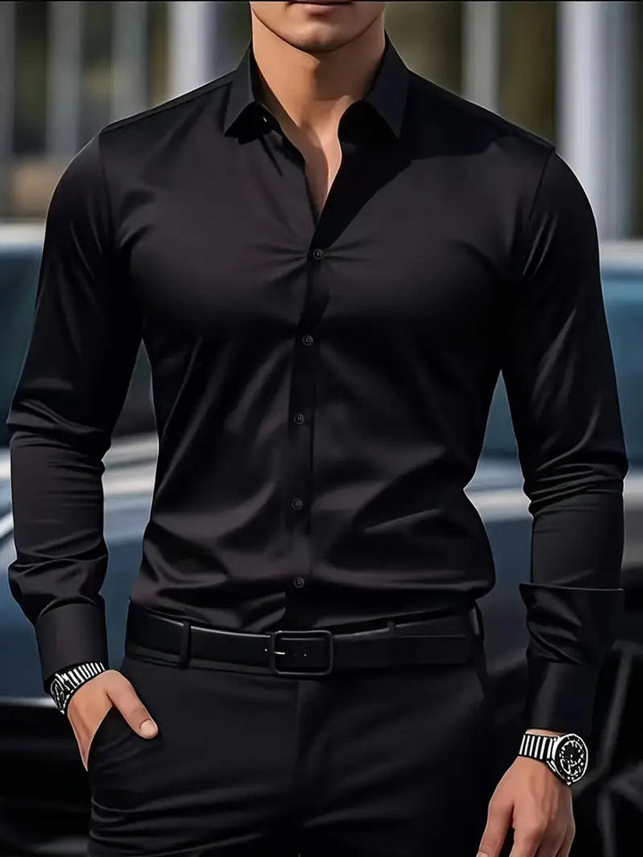 Stefan | Herren Slim-Fit Knitterfreies Langarm Business-Hemd