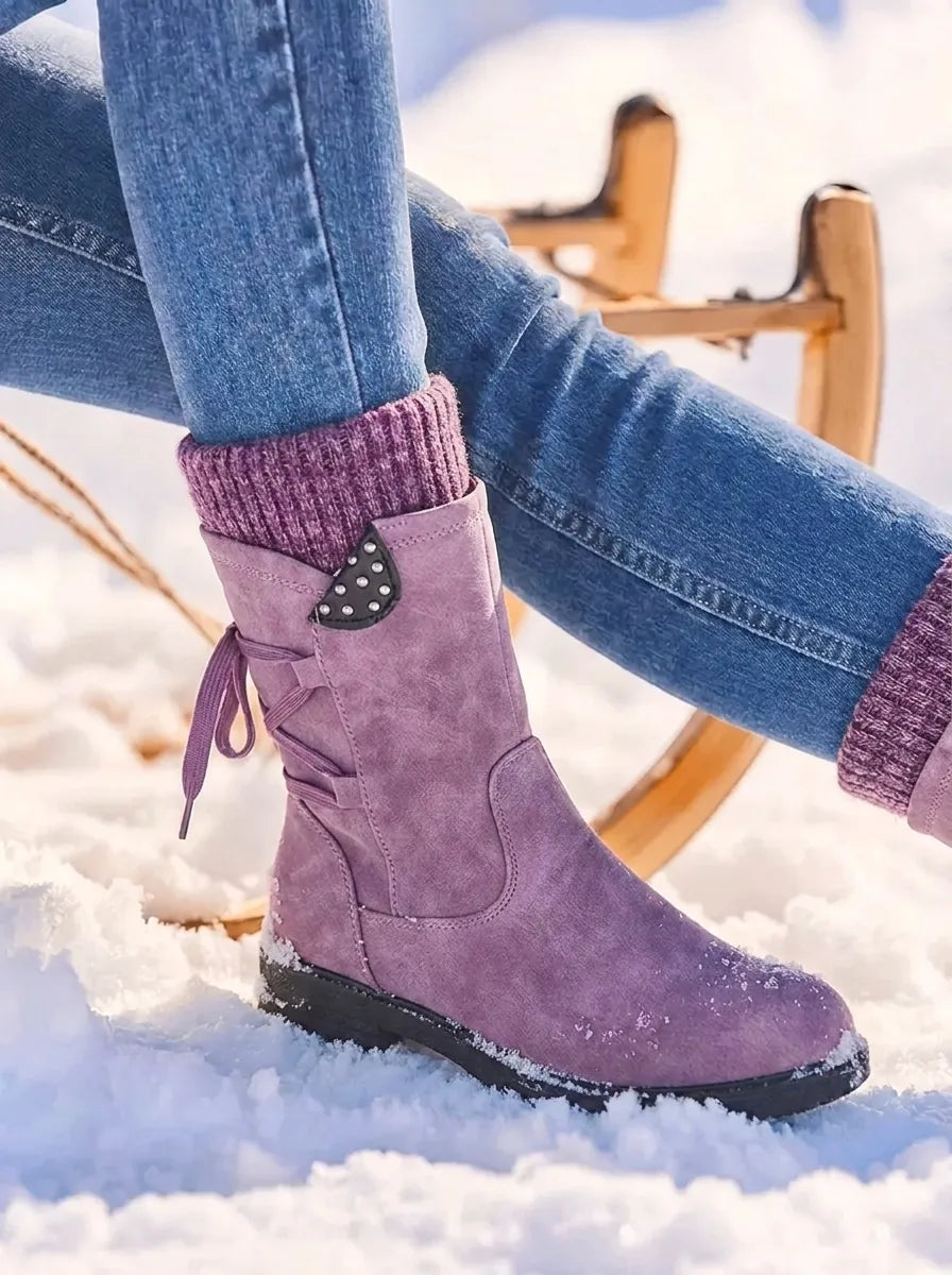 Olive | Women's Mid-Calf Boots with Knit Cuff