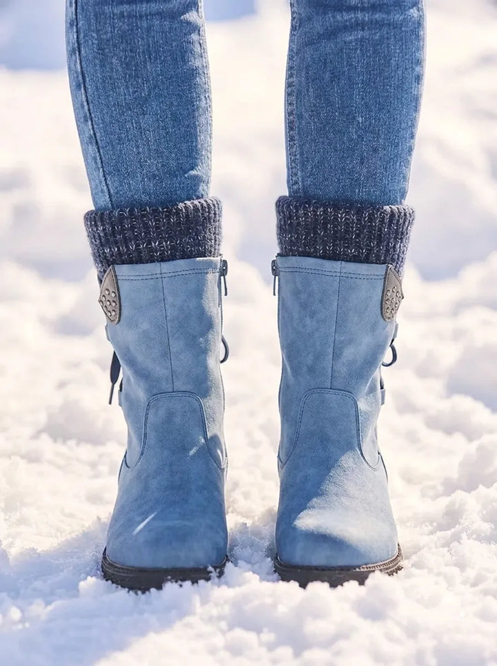 Olive | Women's Mid-Calf Boots with Knit Cuff