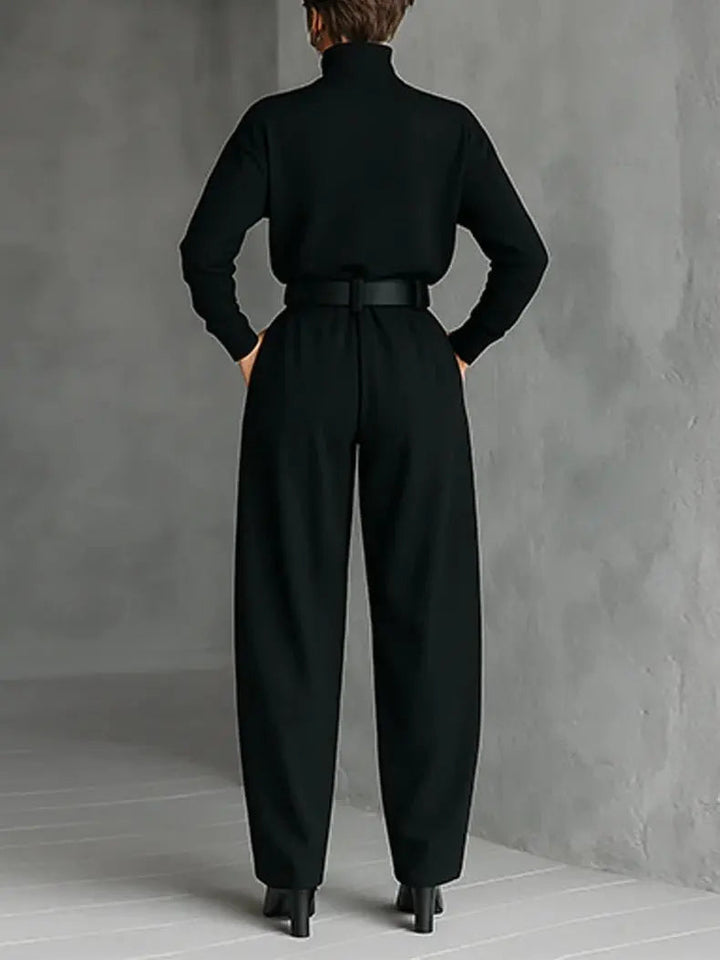 Serelle | High-Neck Jumper & Belted Trouser Set