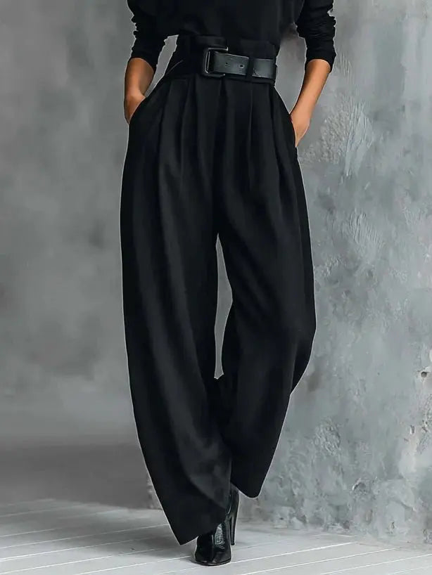 Serelle | High-Neck Jumper & Belted Trouser Set