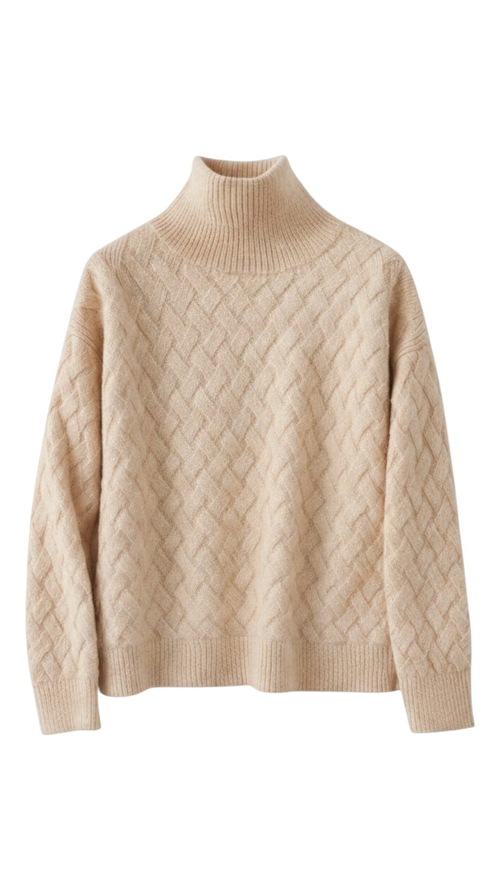 Althea | Geometric Turtleneck Knitted Jumper