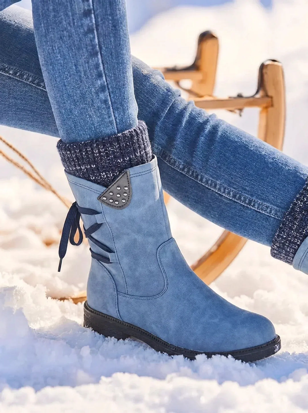 Olive | Women's Mid-Calf Boots with Knit Cuff