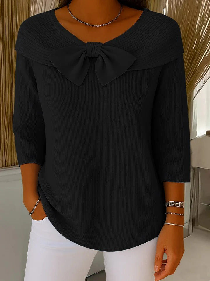 Carla | Women’s Sweater Bow Detail Round Neck