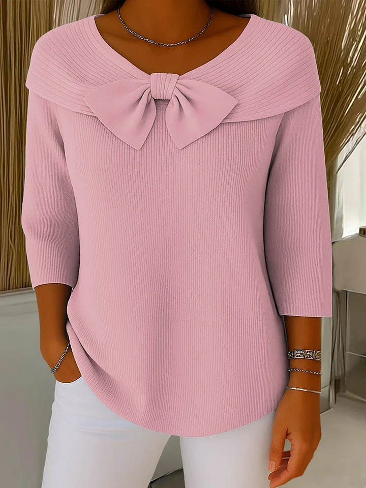 Carla | Women’s Sweater Bow Detail Round Neck