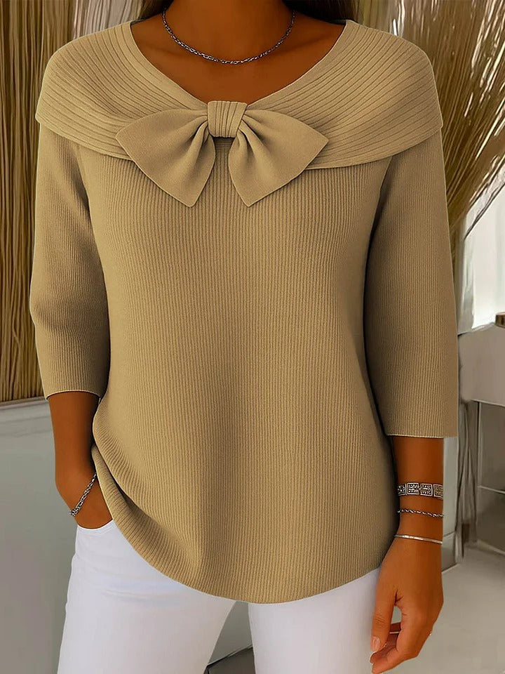 Carla | Women’s Sweater Bow Detail Round Neck