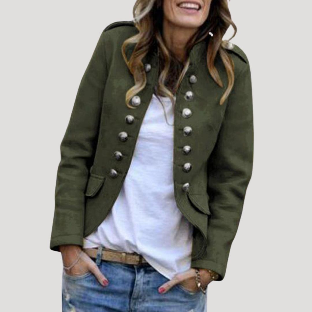 Kesha | Women's Double Breasted Military Cropped Jacket