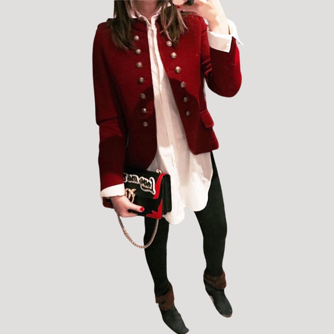 Kesha | Women's Double Breasted Military Cropped Jacket