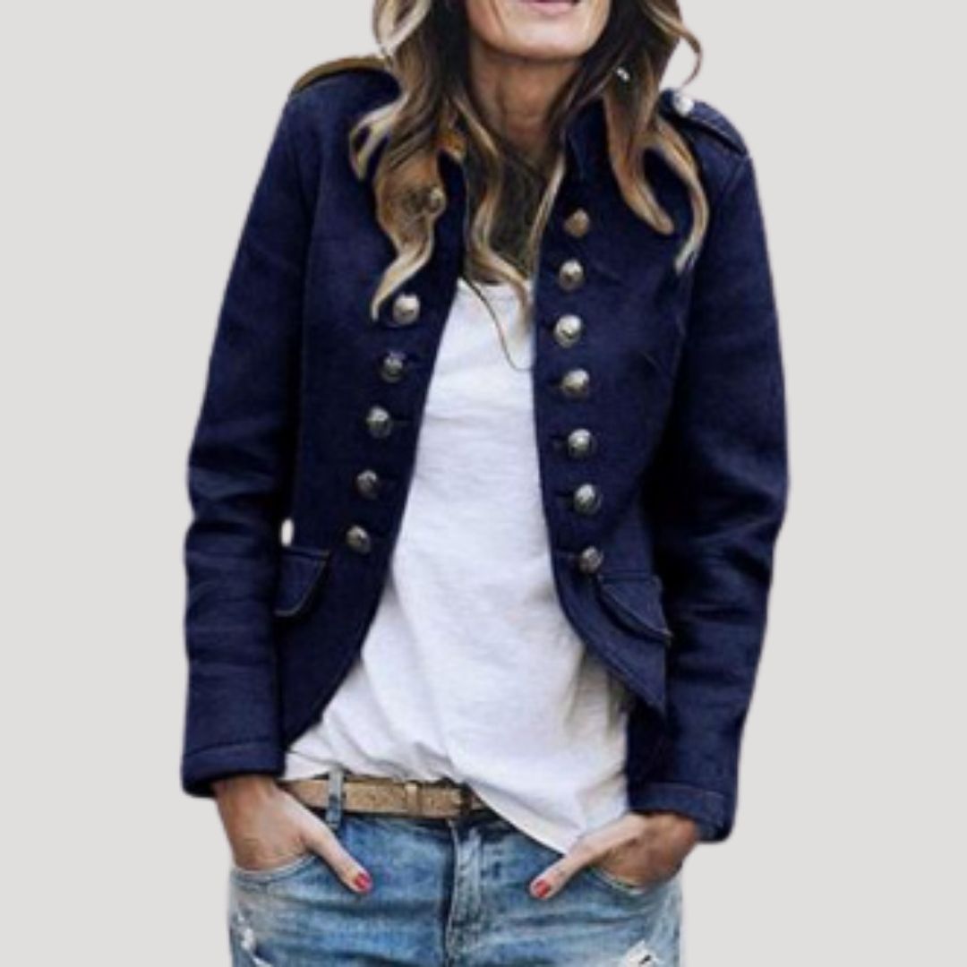 Kesha | Women's Double Breasted Military Cropped Jacket