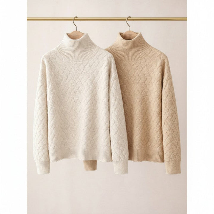 Althea | Geometric Turtleneck Knitted Jumper