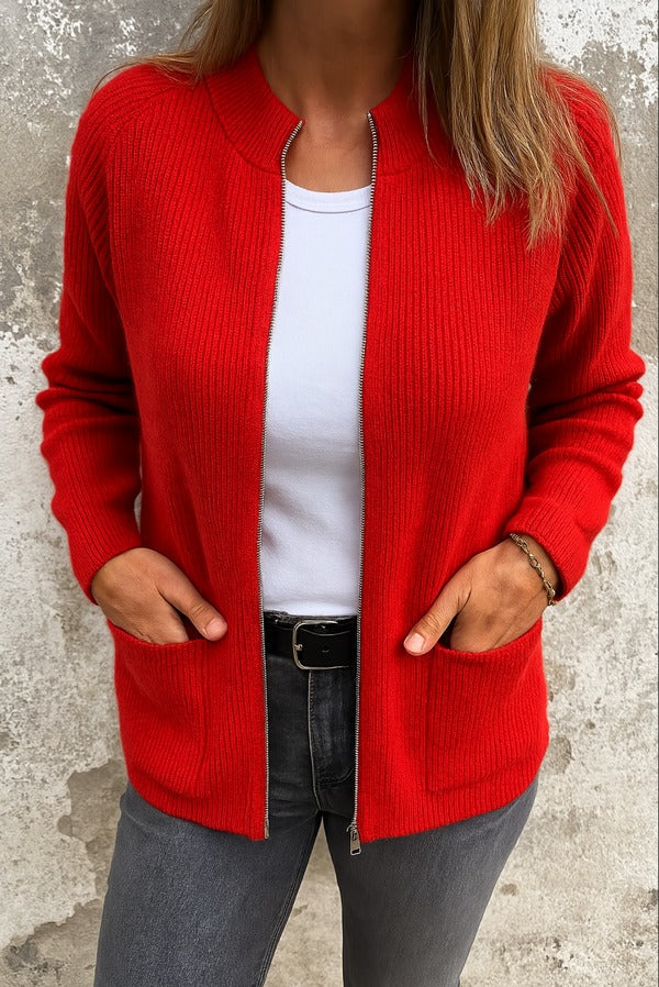 Avery | Zip-Up Knit Cardigan