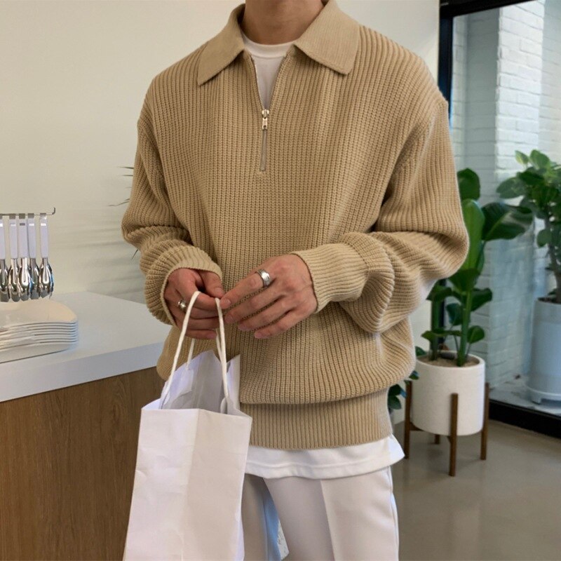 Carl | Men's Ribbed Half-Zip Knit Jumper