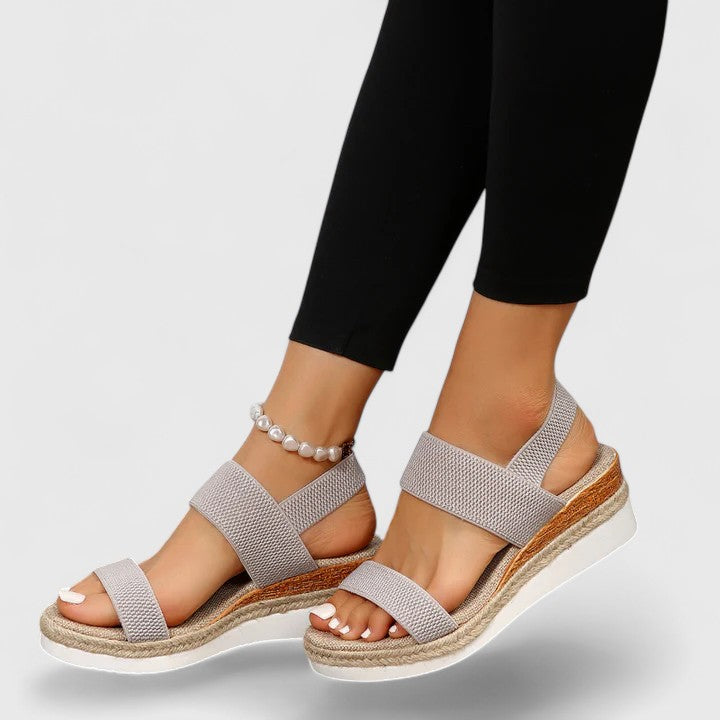 Livia | Elegant Wedge Sandals with Braided Sole