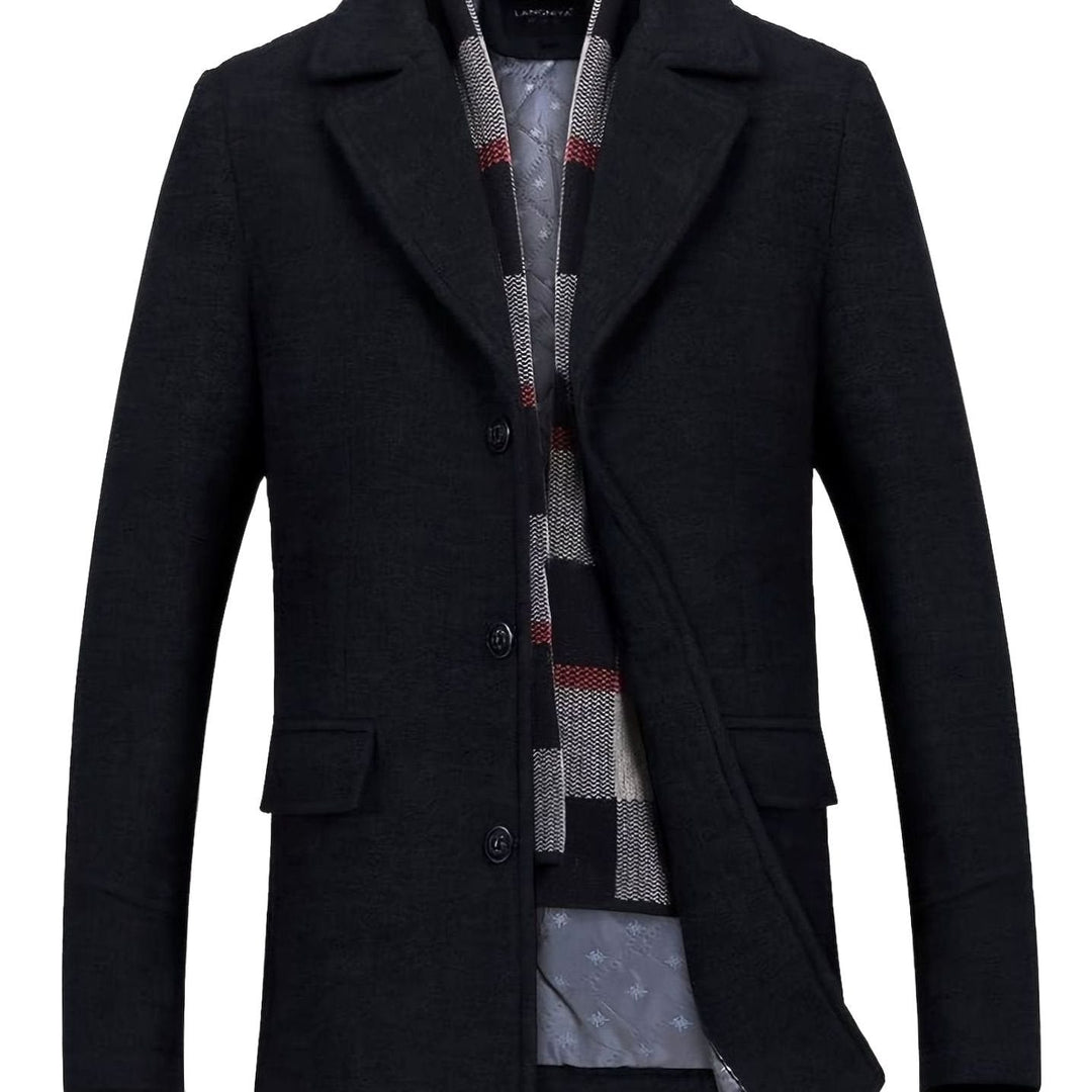 Matthew | Men's Overcoat with Detachable Scarf