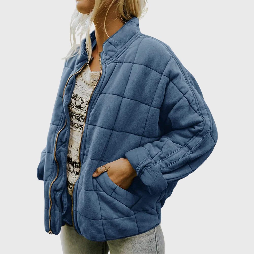 Quilted Oversized Bomber Jacket for Women