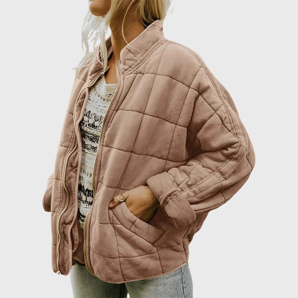 Quilted Oversized Bomber Jacket for Women