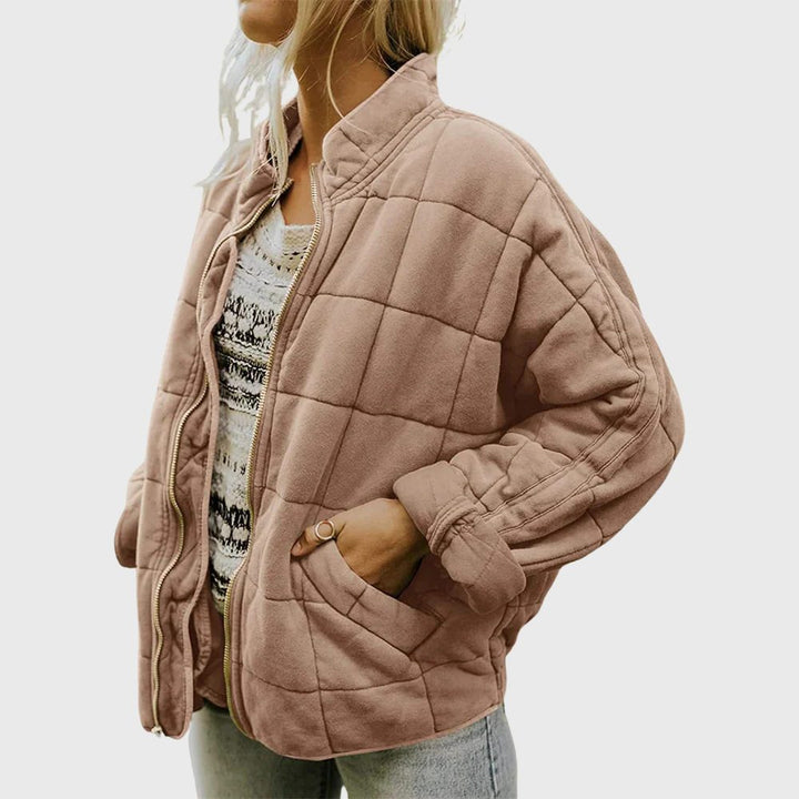 Quilted Oversized Bomber Jacket for Women