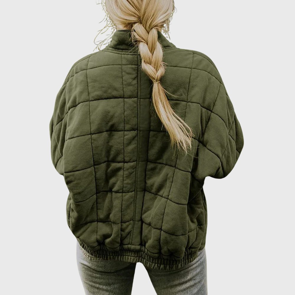 Quilted Oversized Bomber Jacket for Women