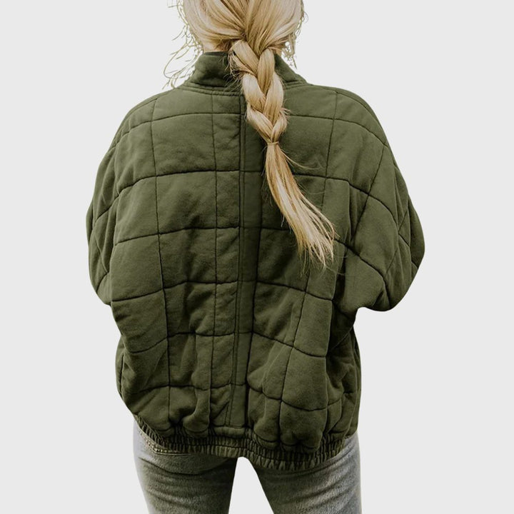 Quilted Oversized Bomber Jacket for Women